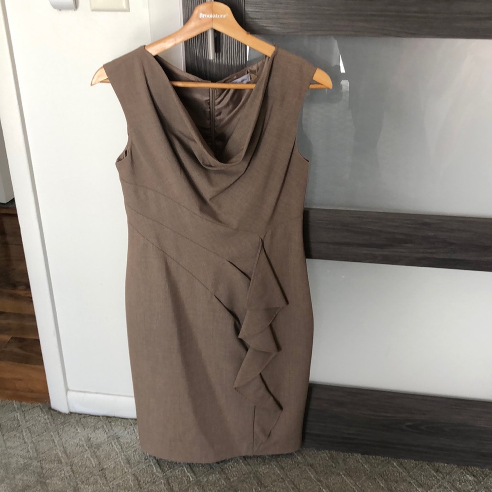 Calvin Klein light tan shift dress